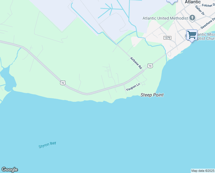 map of restaurants, bars, coffee shops, grocery stores, and more near 605 Seashore Drive in Atlantic