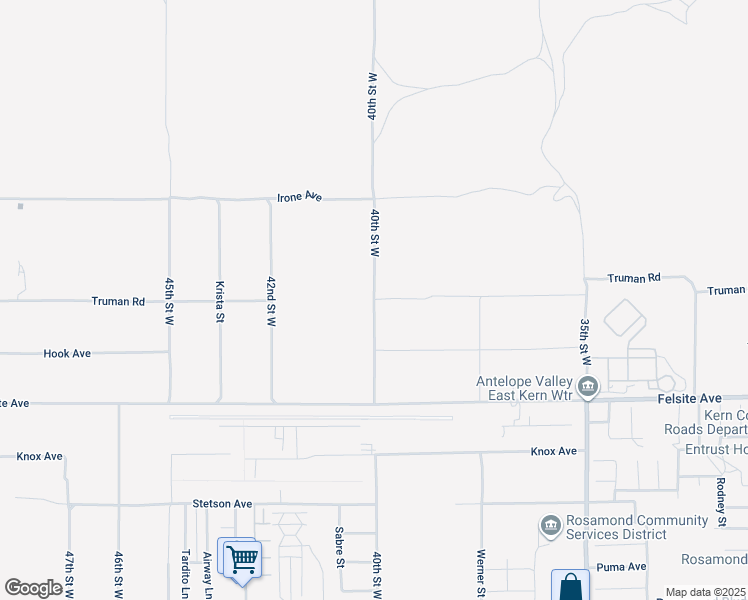 map of restaurants, bars, coffee shops, grocery stores, and more near Truman Road in Rosamond