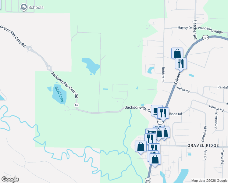 map of restaurants, bars, coffee shops, grocery stores, and more near 24 Creekridge Circle in North Little Rock
