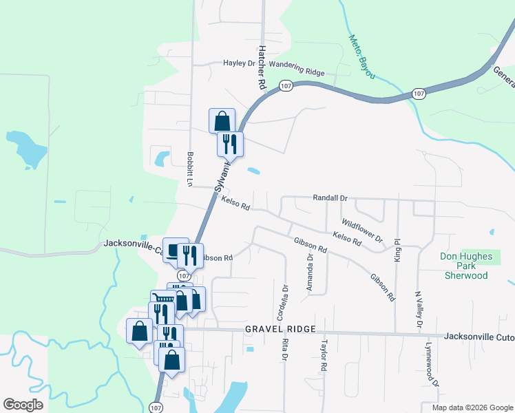 map of restaurants, bars, coffee shops, grocery stores, and more near 194 Willowmere Drive in Sherwood