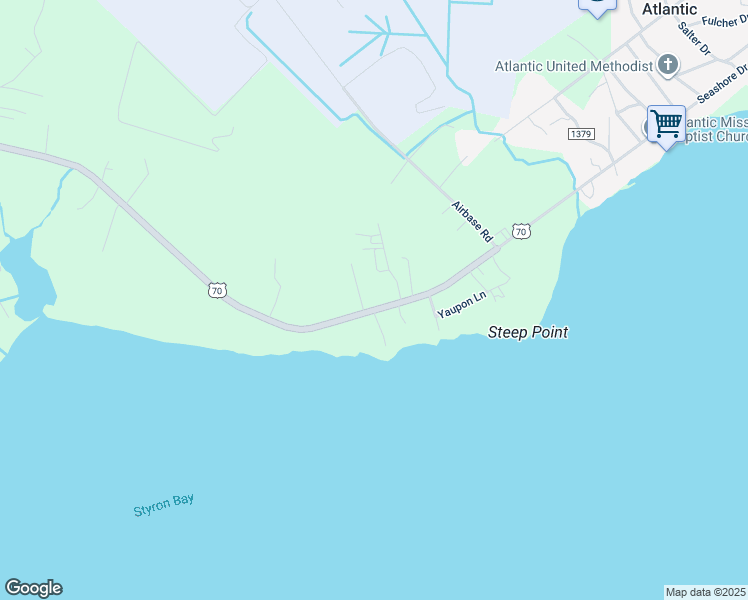 map of restaurants, bars, coffee shops, grocery stores, and more near 605 Seashore Drive in Atlantic