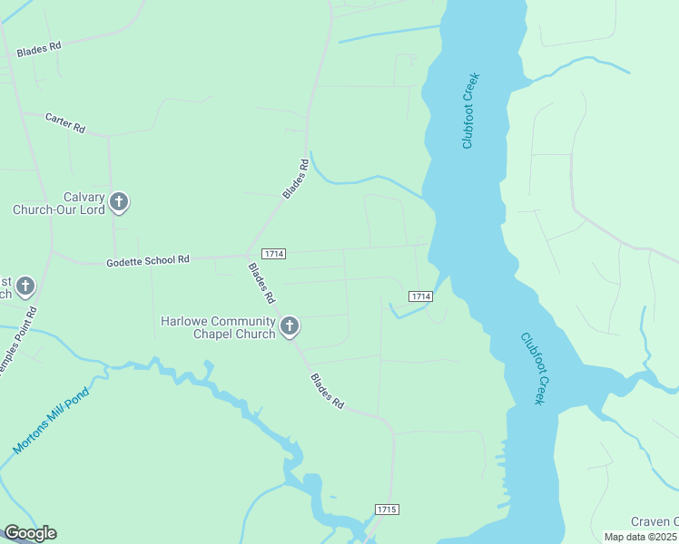 map of restaurants, bars, coffee shops, grocery stores, and more near 540 Godette School Road in Havelock