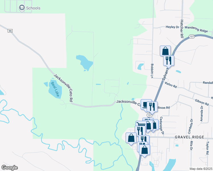 map of restaurants, bars, coffee shops, grocery stores, and more near 24 Creekridge Circle in North Little Rock