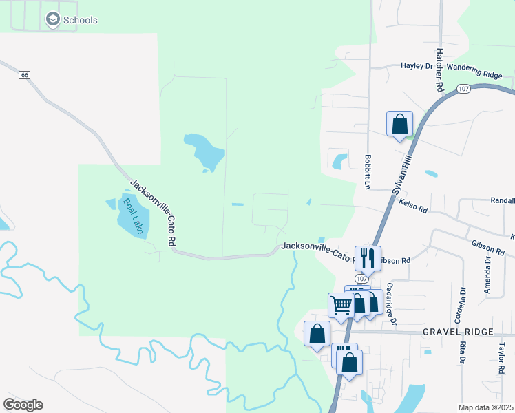 map of restaurants, bars, coffee shops, grocery stores, and more near 24 Creekridge Circle in North Little Rock
