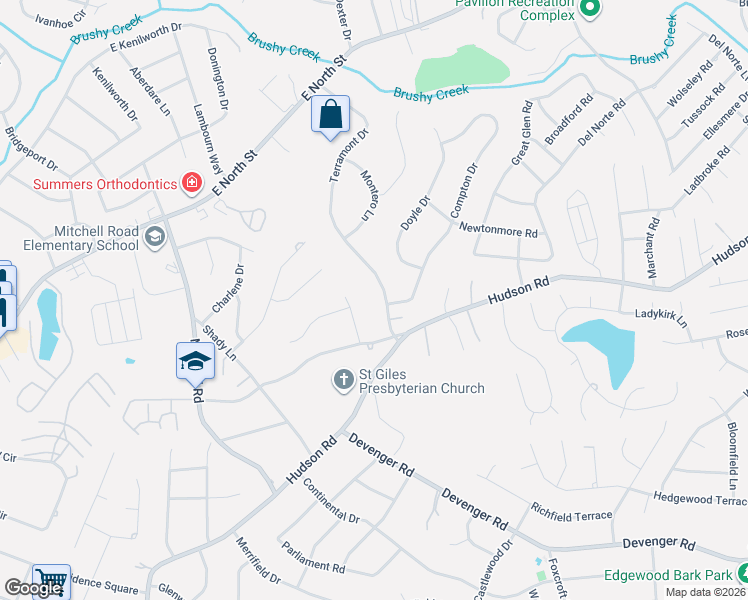 map of restaurants, bars, coffee shops, grocery stores, and more near 8 Terra Oak Drive in Greenville