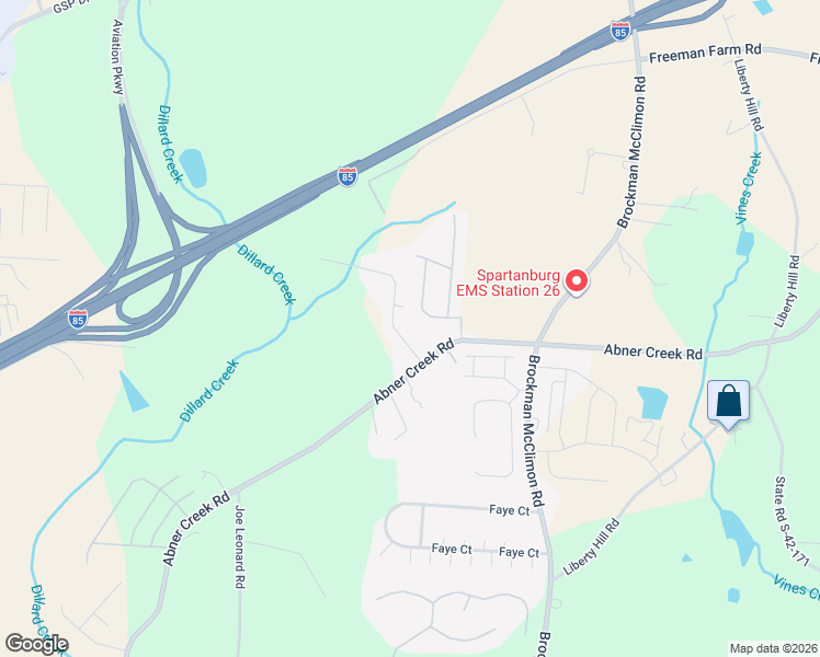 map of restaurants, bars, coffee shops, grocery stores, and more near 120 State Road S-42-7477 in Greer