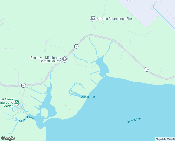 map of restaurants, bars, coffee shops, grocery stores, and more near 216 Styron Creek Rd in Sealevel