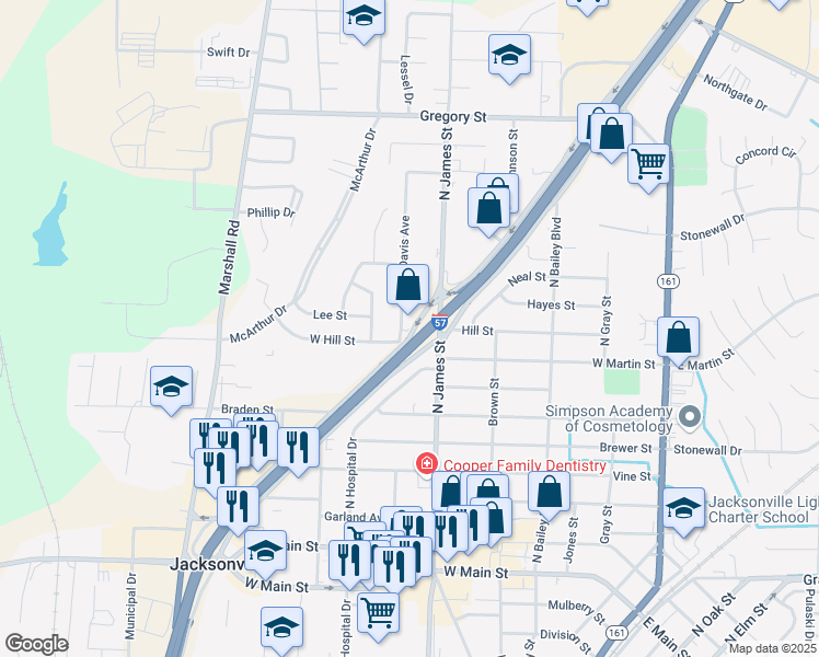 map of restaurants, bars, coffee shops, grocery stores, and more near 902 John Harden Drive in Jacksonville