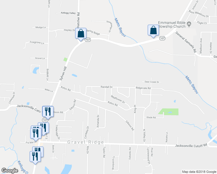 map of restaurants, bars, coffee shops, grocery stores, and more near 279 Randall Drive in Jacksonville