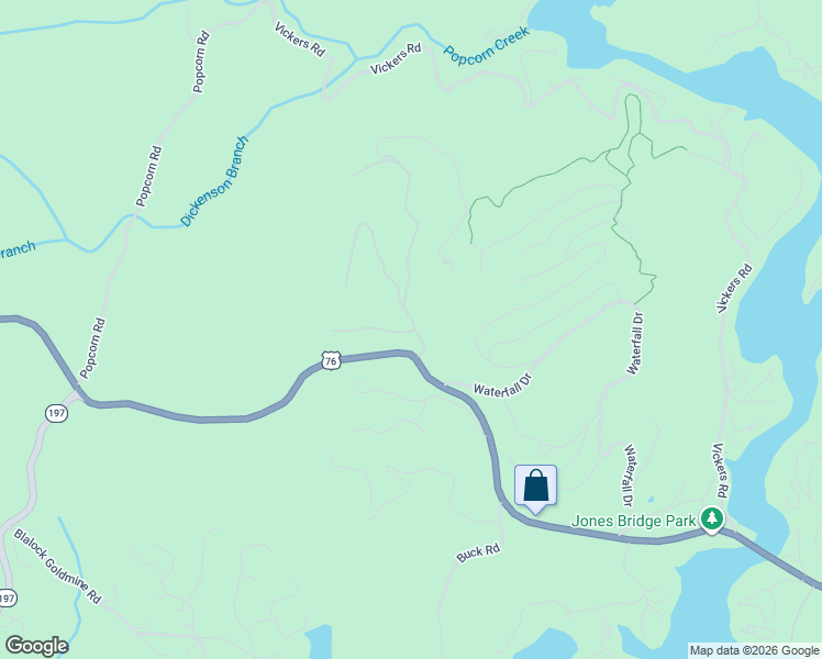 map of restaurants, bars, coffee shops, grocery stores, and more near Lake View Lane in Clayton