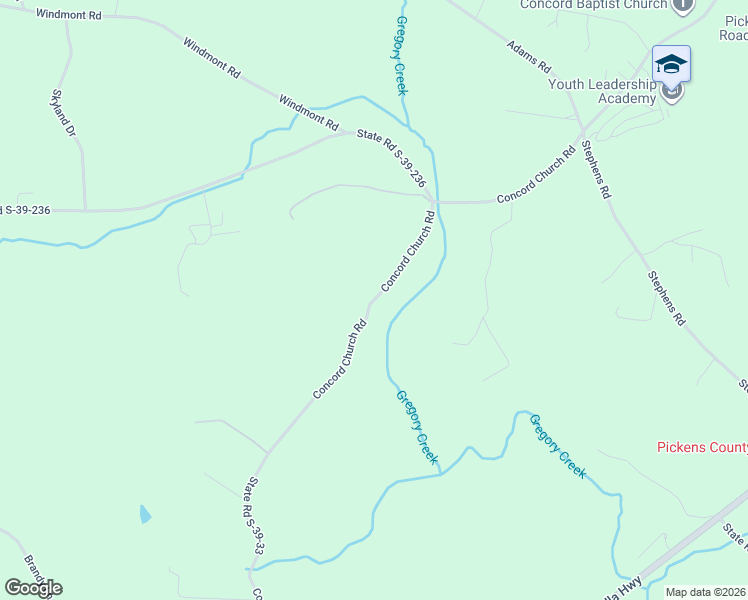 map of restaurants, bars, coffee shops, grocery stores, and more near 415 Concord Church Road in Pickens