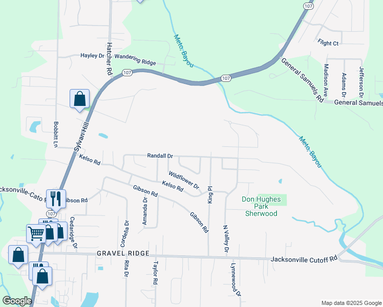 map of restaurants, bars, coffee shops, grocery stores, and more near 309 Randall Drive in Jacksonville