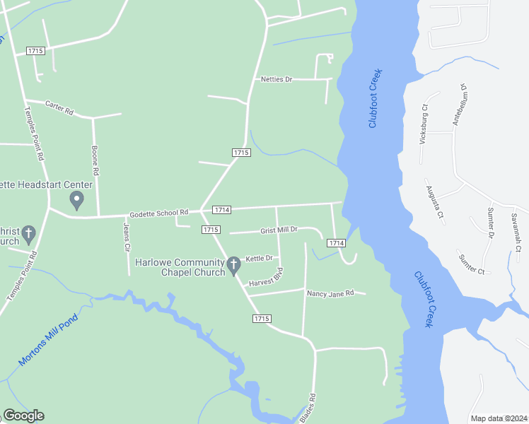 map of restaurants, bars, coffee shops, grocery stores, and more near 540 Godette School Road in Havelock