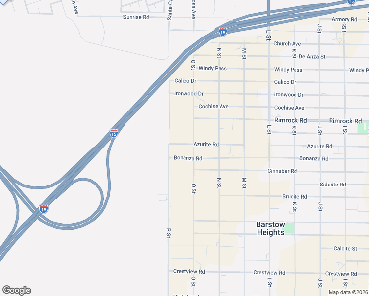 map of restaurants, bars, coffee shops, grocery stores, and more near 27363 Azurite Road in Barstow