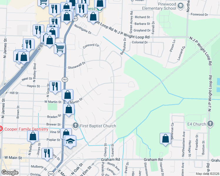 map of restaurants, bars, coffee shops, grocery stores, and more near 617 Nottingham Cove in Jacksonville
