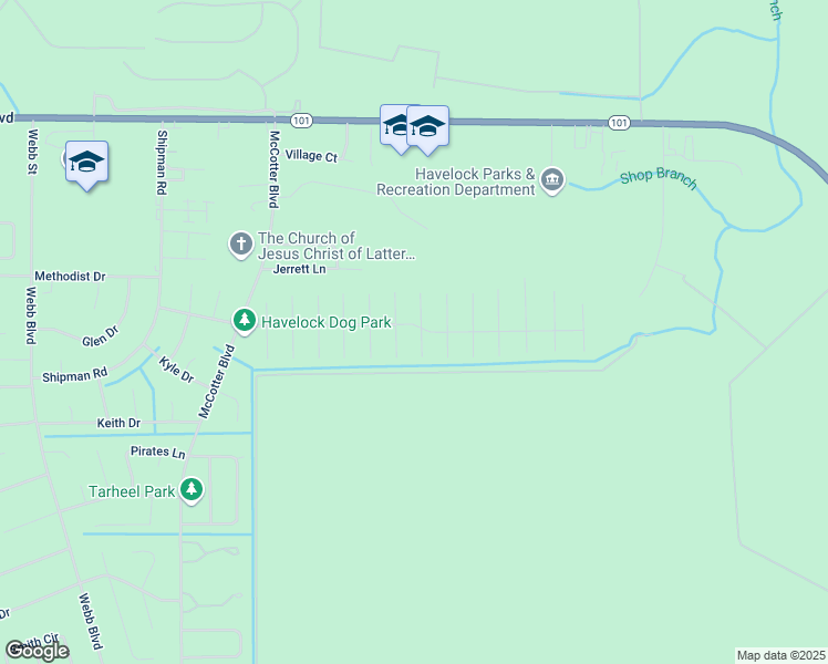 map of restaurants, bars, coffee shops, grocery stores, and more near 804 Fir Trail in Havelock