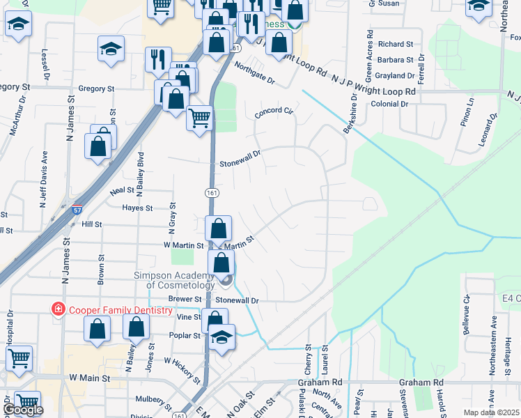 map of restaurants, bars, coffee shops, grocery stores, and more near 8 Danbury Lane in Jacksonville