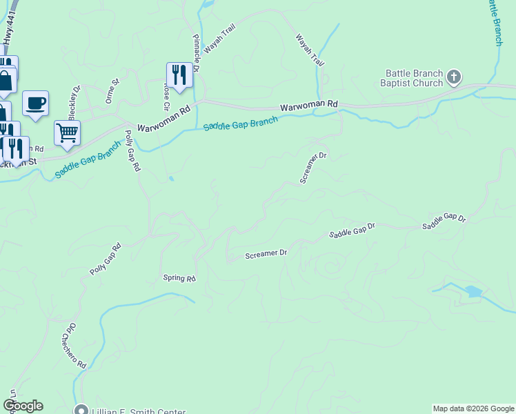 map of restaurants, bars, coffee shops, grocery stores, and more near 672 Screamer Drive in Clayton