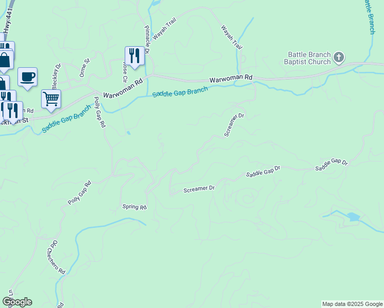 map of restaurants, bars, coffee shops, grocery stores, and more near 672 Screamer Drive in Clayton