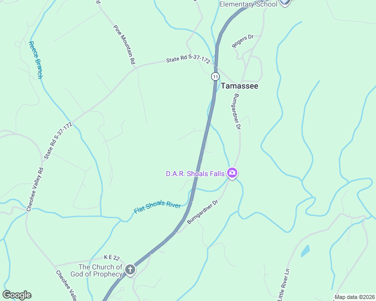 map of restaurants, bars, coffee shops, grocery stores, and more near 136 Hodge Drive in Tamassee