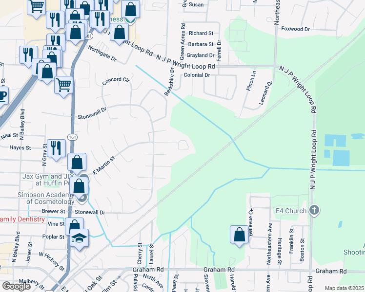 map of restaurants, bars, coffee shops, grocery stores, and more near 802 East Martin Street in Jacksonville