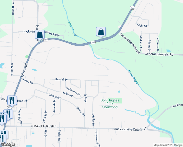 map of restaurants, bars, coffee shops, grocery stores, and more near 7 Deer Creek Drive in Jacksonville