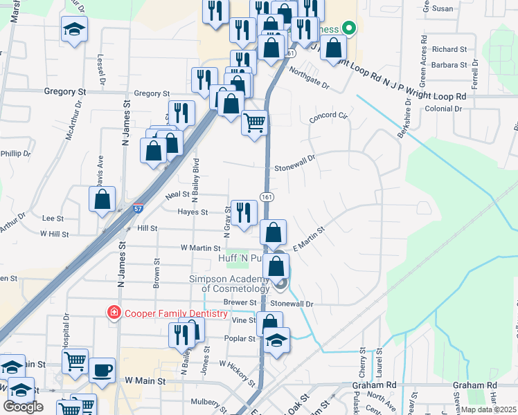 map of restaurants, bars, coffee shops, grocery stores, and more near 1008 North 1st Street in Jacksonville