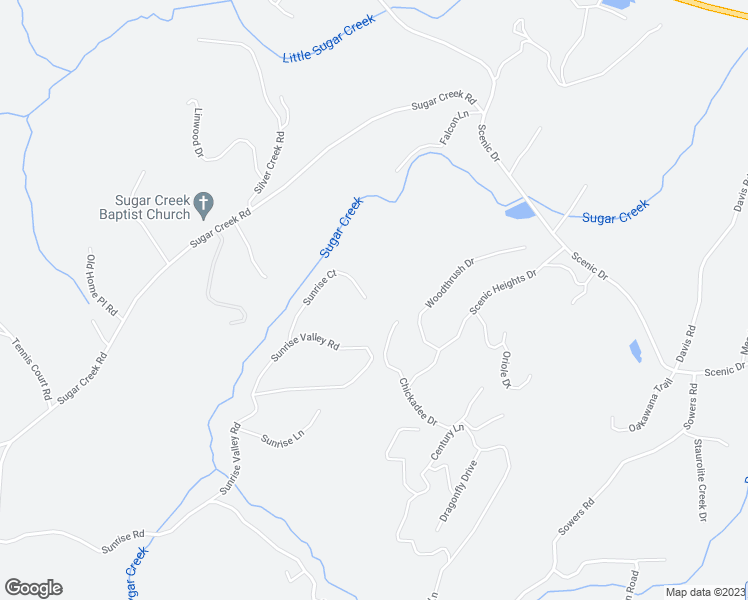 map of restaurants, bars, coffee shops, grocery stores, and more near 348 Sunrise Court in Blue Ridge
