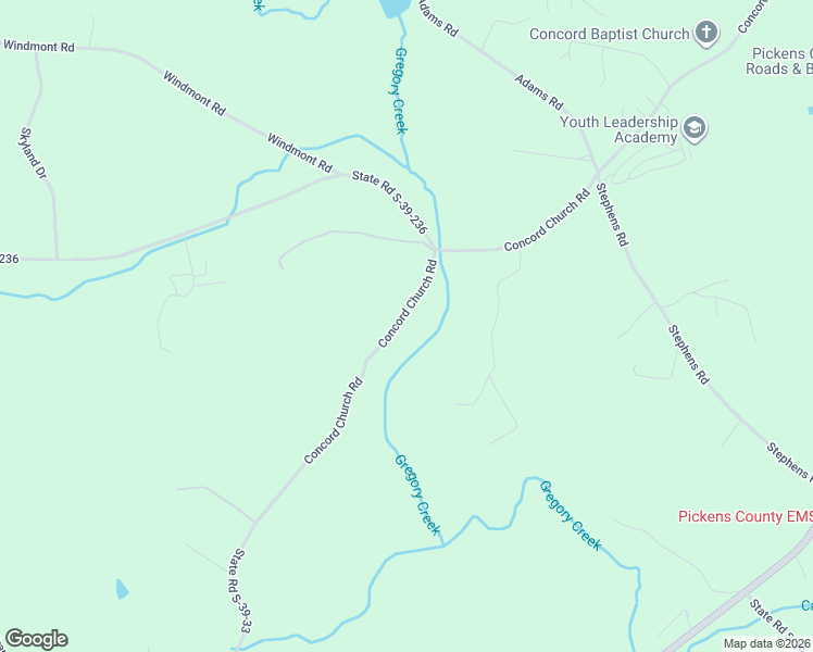 map of restaurants, bars, coffee shops, grocery stores, and more near 415-499 Concord Church Road in Pickens