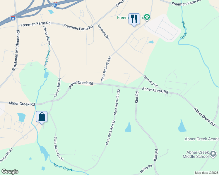 map of restaurants, bars, coffee shops, grocery stores, and more near 1489 Abner Creek Road in Greer