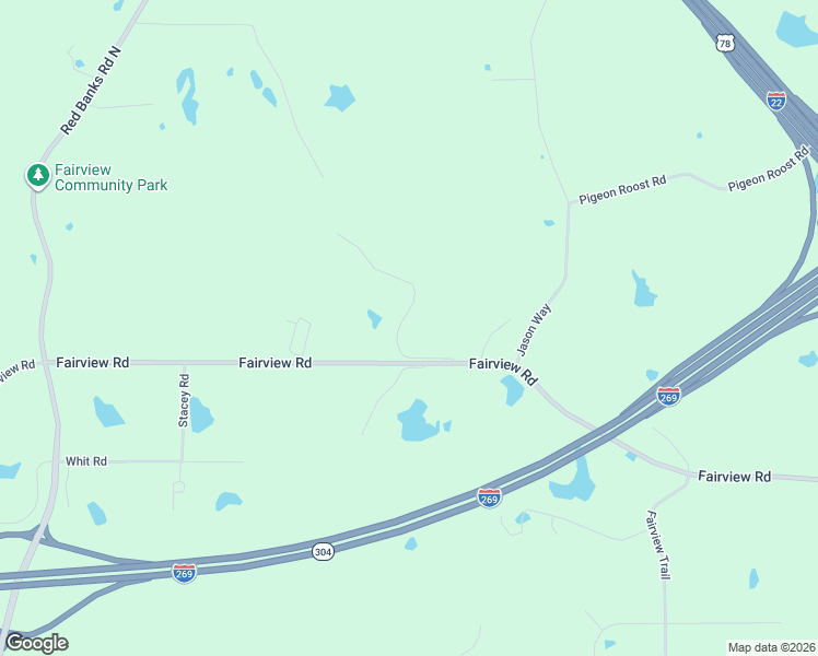 map of restaurants, bars, coffee shops, grocery stores, and more near 13950 Fairview Road in Byhalia
