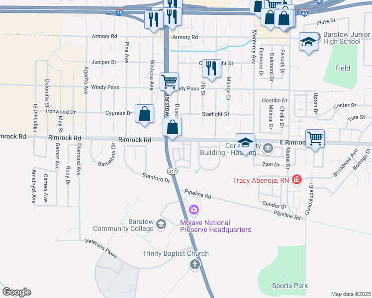map of restaurants, bars, coffee shops, grocery stores, and more near in San Bernardino County