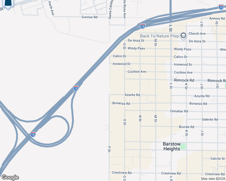 map of restaurants, bars, coffee shops, grocery stores, and more near 27320 Azurite Rd in Barstow