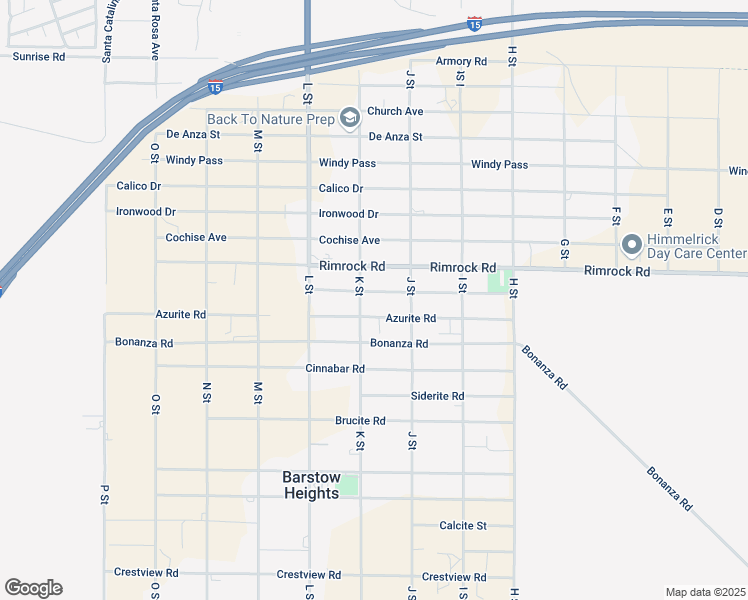 map of restaurants, bars, coffee shops, grocery stores, and more near 27825 Beryl Road in Barstow