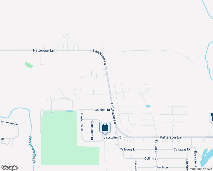 map of restaurants, bars, coffee shops, grocery stores, and more near 638 Patterson Lane in Meridianville