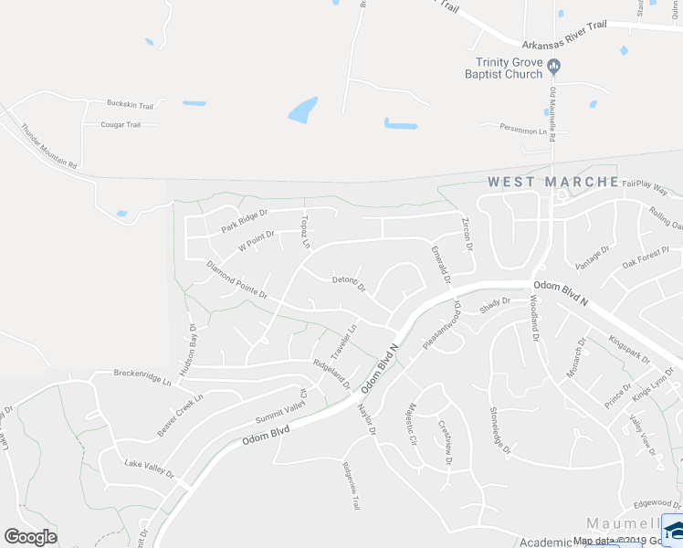 map of restaurants, bars, coffee shops, grocery stores, and more near 116 Detonti Drive in Maumelle
