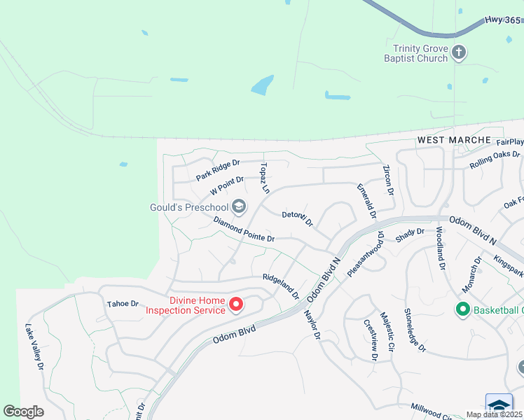 map of restaurants, bars, coffee shops, grocery stores, and more near 135 Detonti Drive in Maumelle
