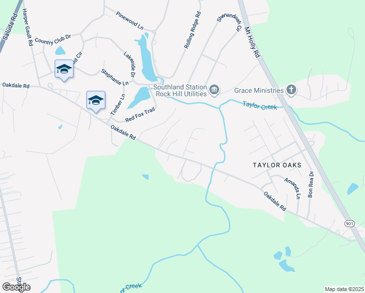 map of restaurants, bars, coffee shops, grocery stores, and more near 1563 Wideglide Court in Rock Hill