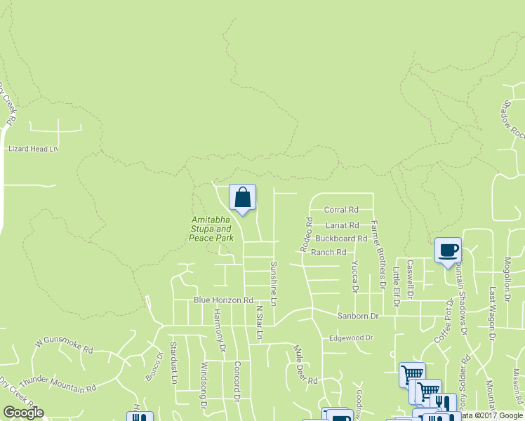 map of restaurants, bars, coffee shops, grocery stores, and more near 100 Meander Way in Sedona