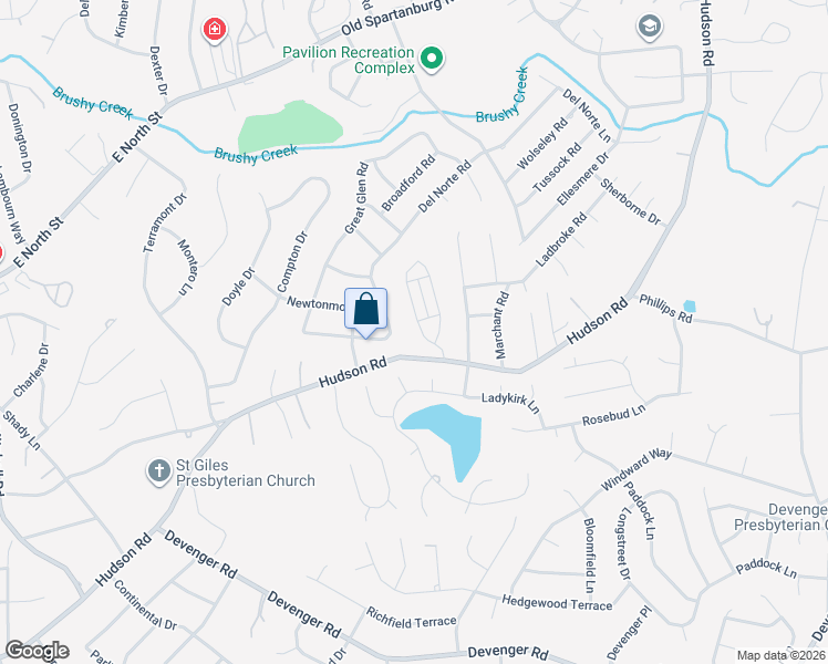map of restaurants, bars, coffee shops, grocery stores, and more near 109 Applewood Drive in Greenville