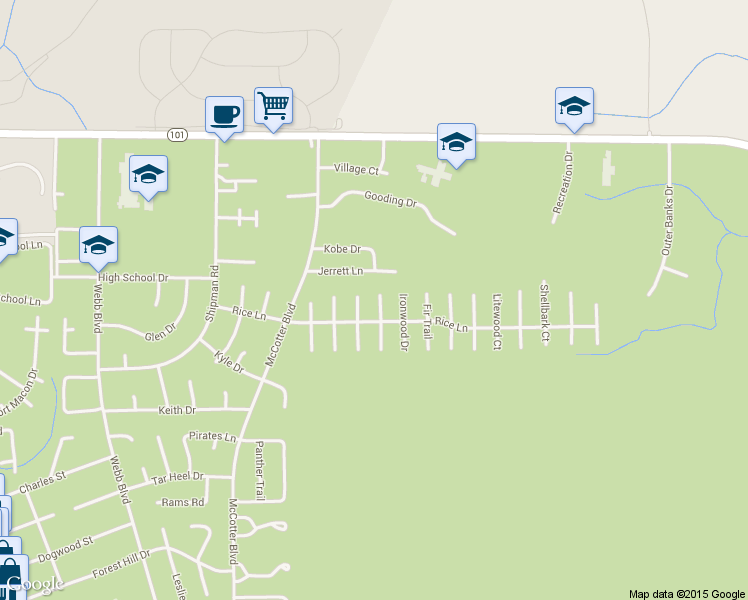 map of restaurants, bars, coffee shops, grocery stores, and more near 615 Darkwood Drive in Havelock