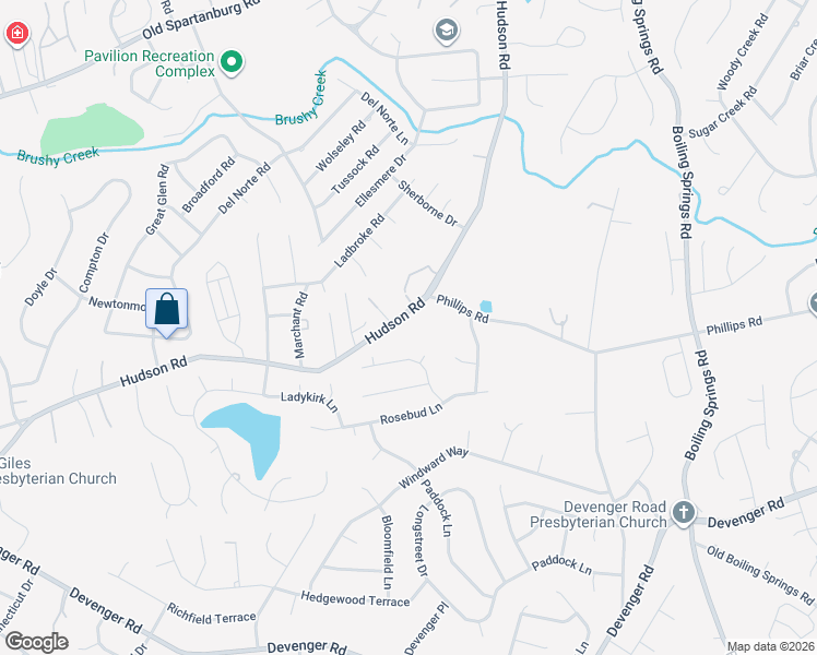 map of restaurants, bars, coffee shops, grocery stores, and more near 1614 Hudson Road in Greer