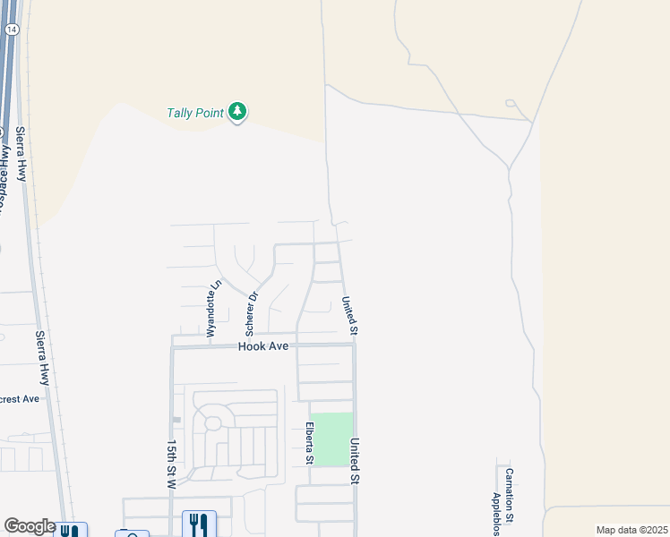 map of restaurants, bars, coffee shops, grocery stores, and more near 1016 Armstrong Avenue in Rosamond