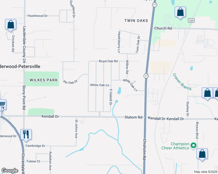 map of restaurants, bars, coffee shops, grocery stores, and more near 100-497 Birch Run in Florence