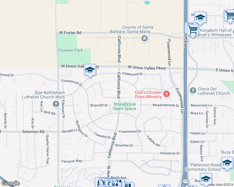 map of restaurants, bars, coffee shops, grocery stores, and more near in Santa Maria
