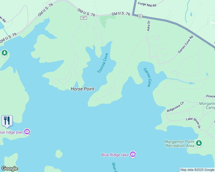 map of restaurants, bars, coffee shops, grocery stores, and more near 48 Orchard Drive in Morganton
