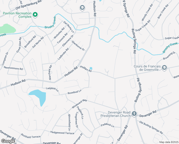 map of restaurants, bars, coffee shops, grocery stores, and more near 103 Brigham Creek Drive in Greer