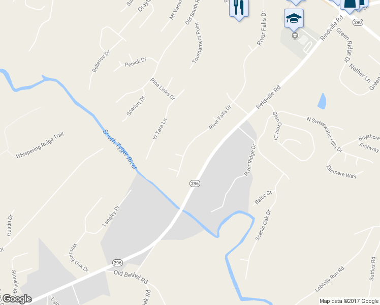 map of restaurants, bars, coffee shops, grocery stores, and more near 277 River Falls Drive in Duncan