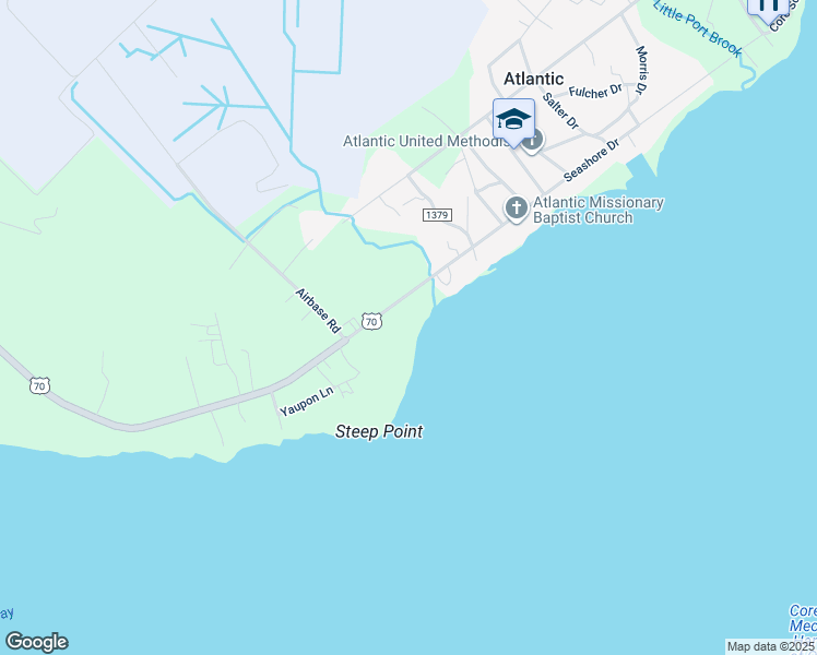 map of restaurants, bars, coffee shops, grocery stores, and more near 792 Seashore Drive in Atlantic