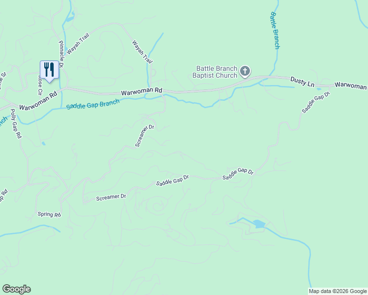 map of restaurants, bars, coffee shops, grocery stores, and more near 574 Bachelors Button Drive in Clayton
